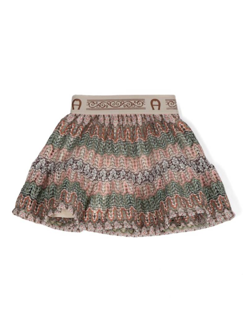 Aigner Kids fancy-knitted skirt - Brown von Aigner Kids