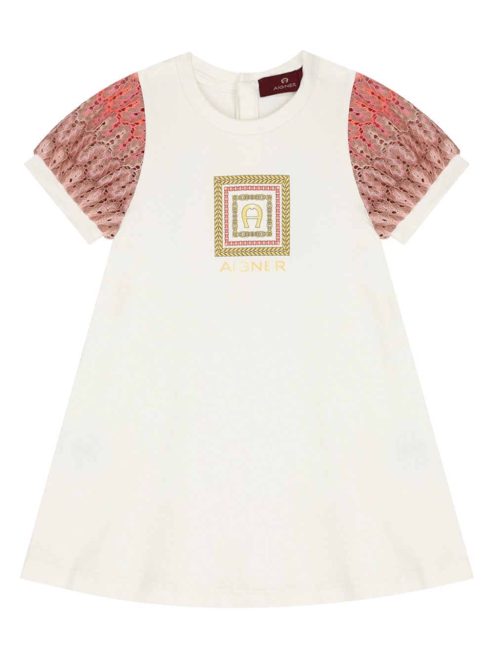 Aigner Kids graphic print short-sleeve dress - Neutrals von Aigner Kids