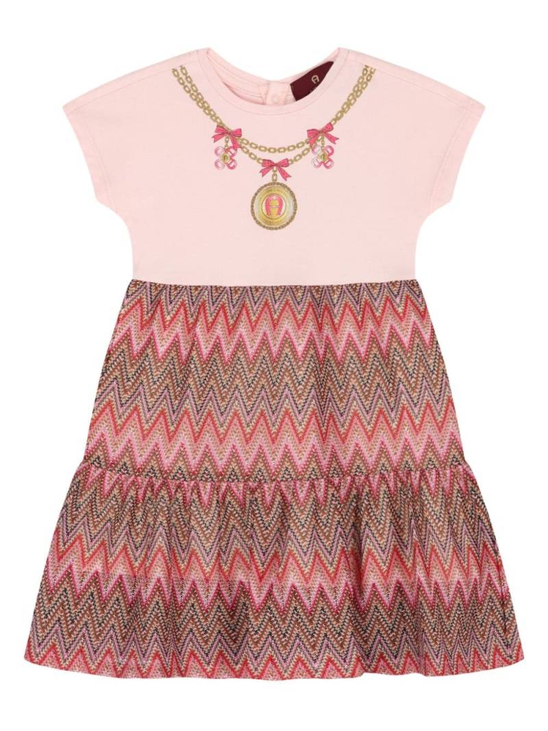 Aigner Kids graphic-print short-sleeve dress - Pink von Aigner Kids