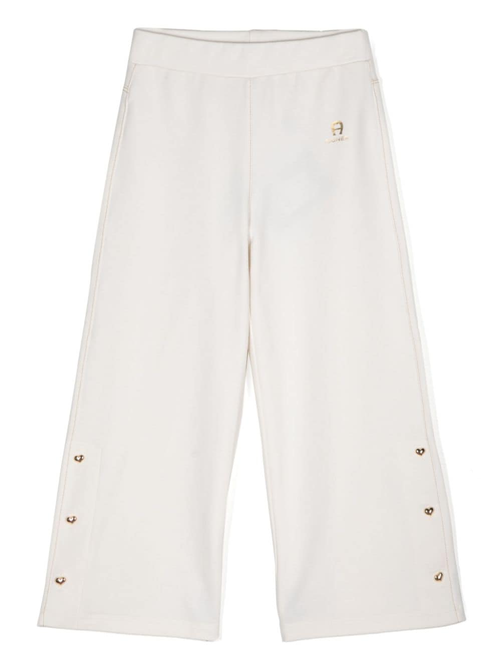 Aigner Kids heart-button jersey sweatpants - Neutrals von Aigner Kids