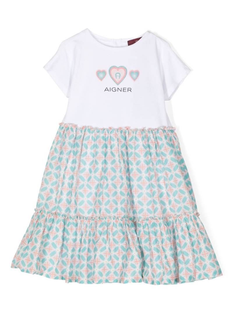 Aigner Kids heart-print cotton dress - White von Aigner Kids