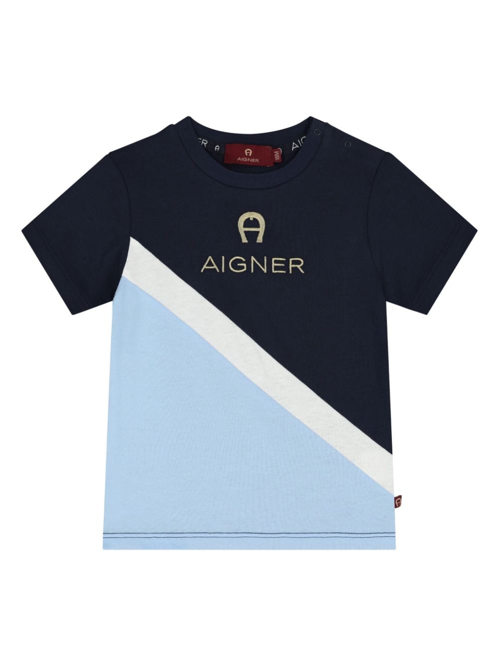 Aigner Kids logo-embroidered T-shirt - Blue von Aigner Kids