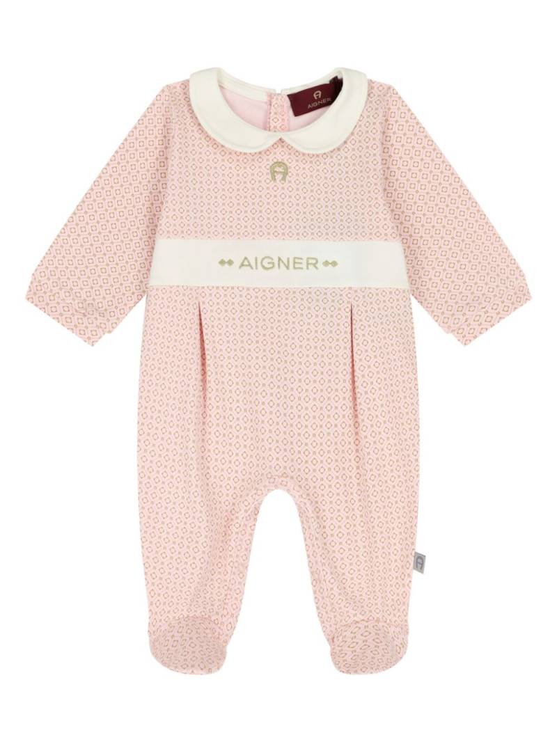 Aigner Kids logo-embroidered babygrow - Pink von Aigner Kids