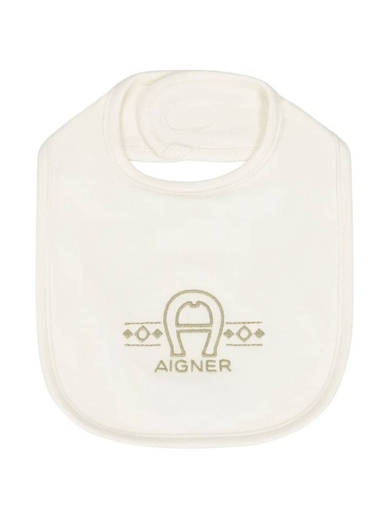 Aigner Kids logo-embroidered bib - Neutrals von Aigner Kids