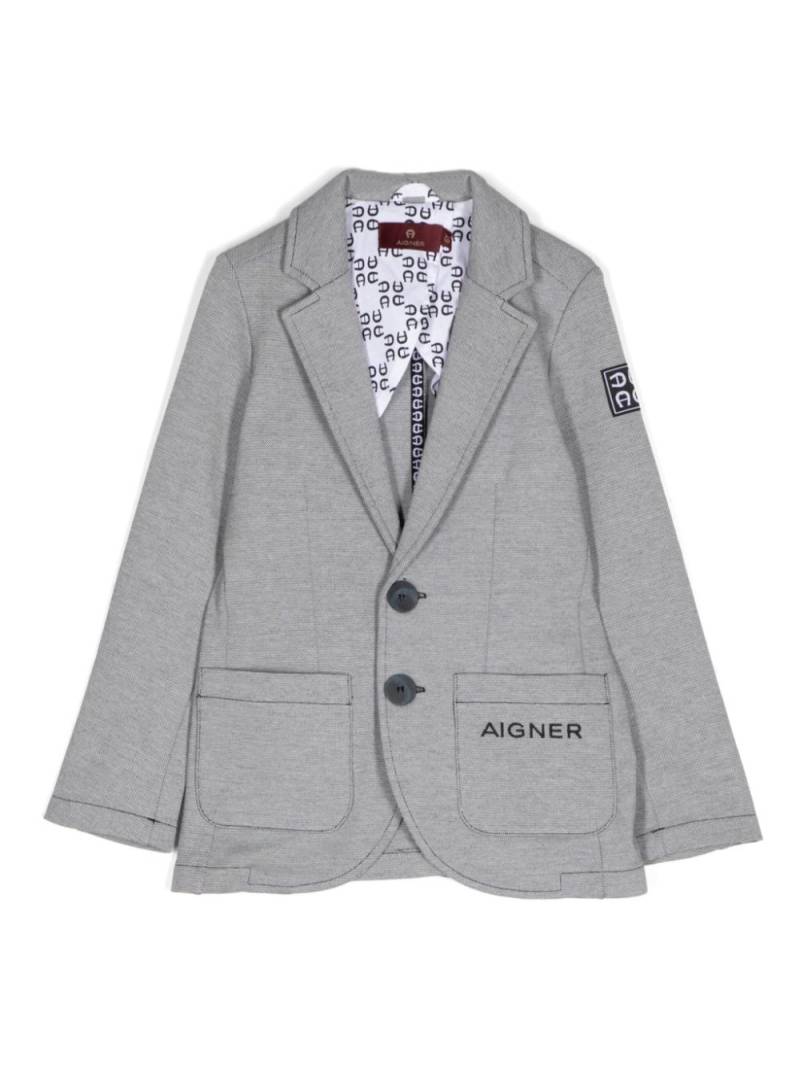 Aigner Kids logo-embroidered blazer - Blue von Aigner Kids