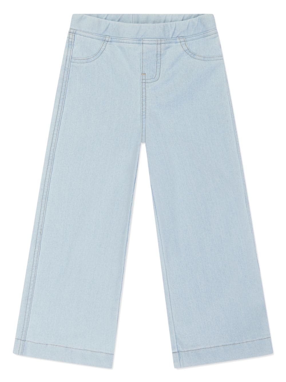 Aigner Kids logo-embroidered chambray trousers - Blue von Aigner Kids