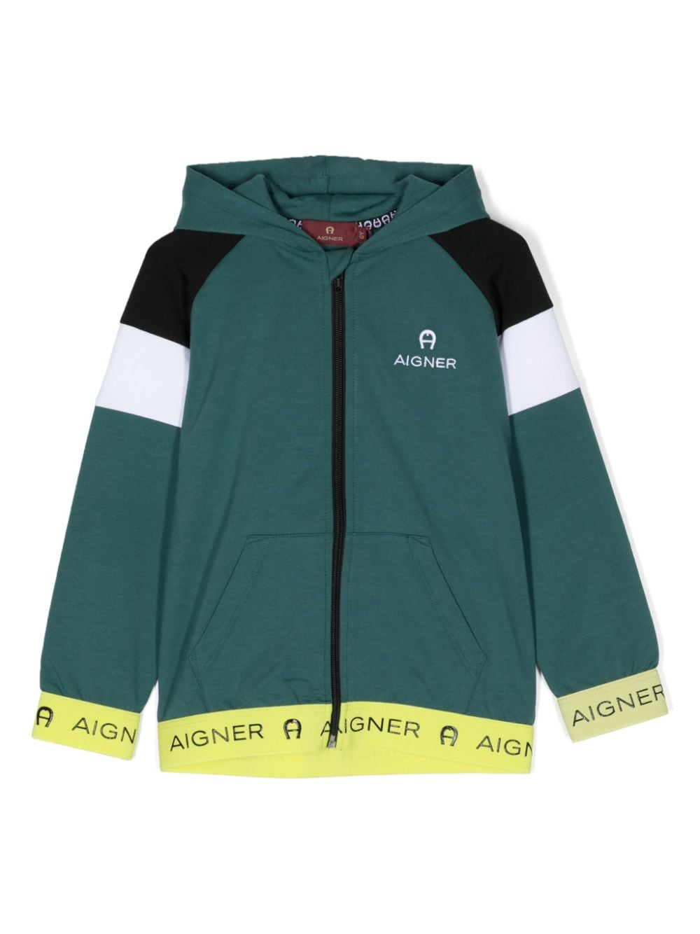 Aigner Kids logo-embroidered colour-block track jacket - Green von Aigner Kids