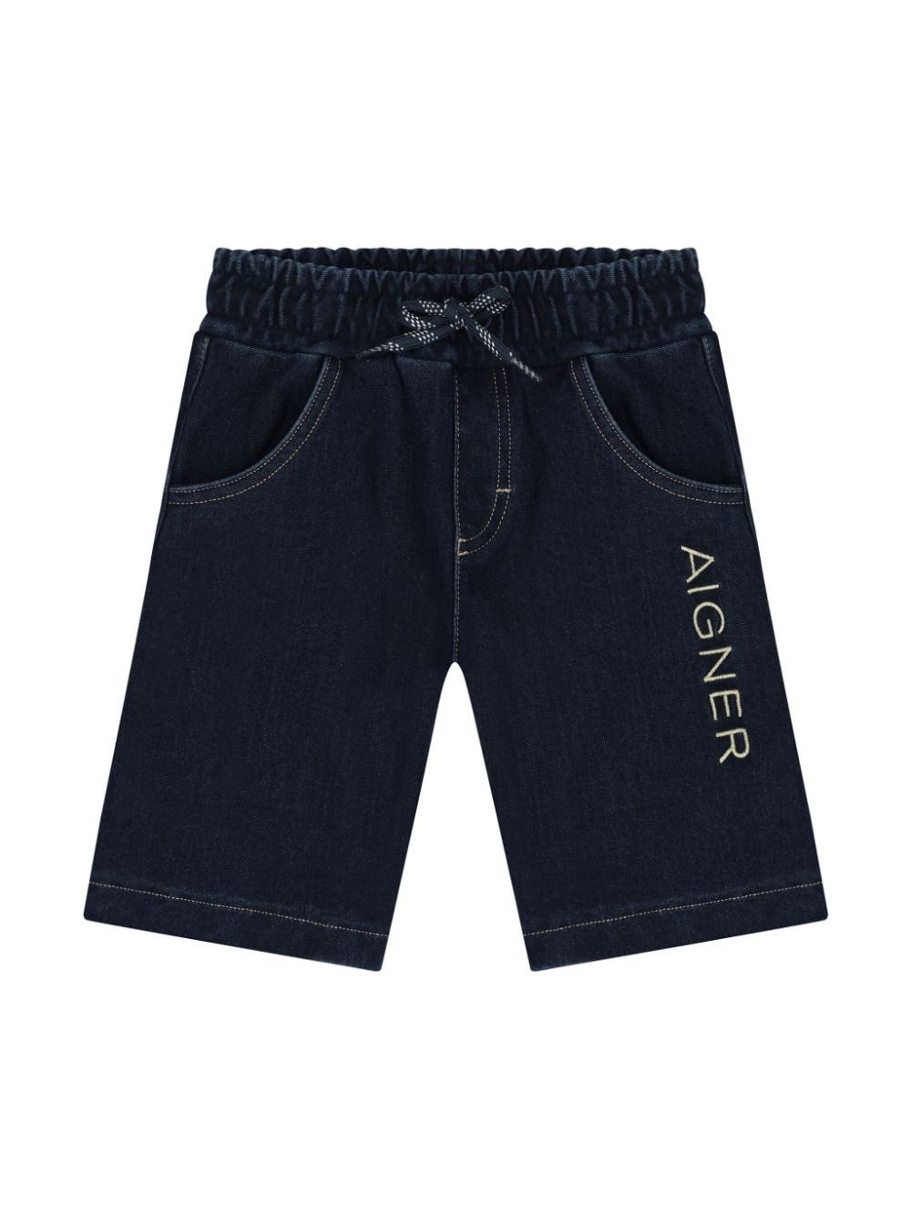 Aigner Kids logo-embroidered denim shorts - Blue von Aigner Kids