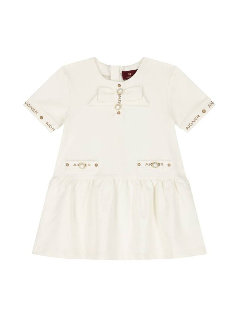 Aigner Kids logo-embroidered dress - White von Aigner Kids