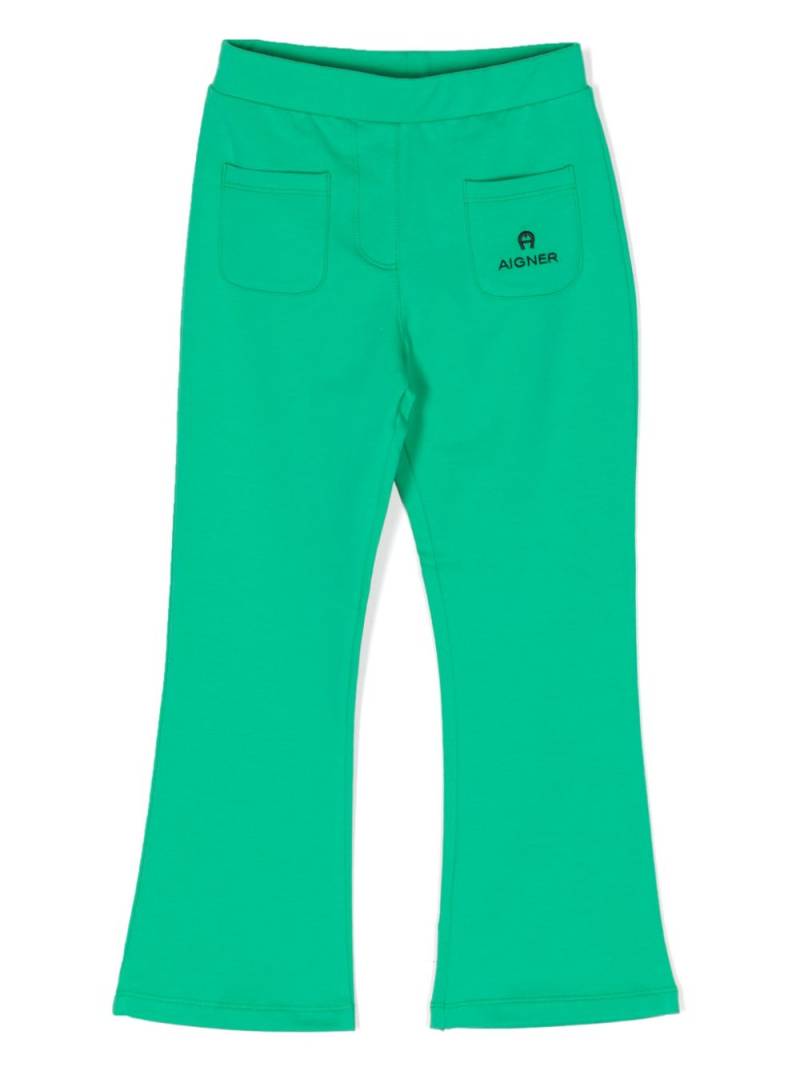 Aigner Kids logo-embroidered jersey track pants - Green von Aigner Kids