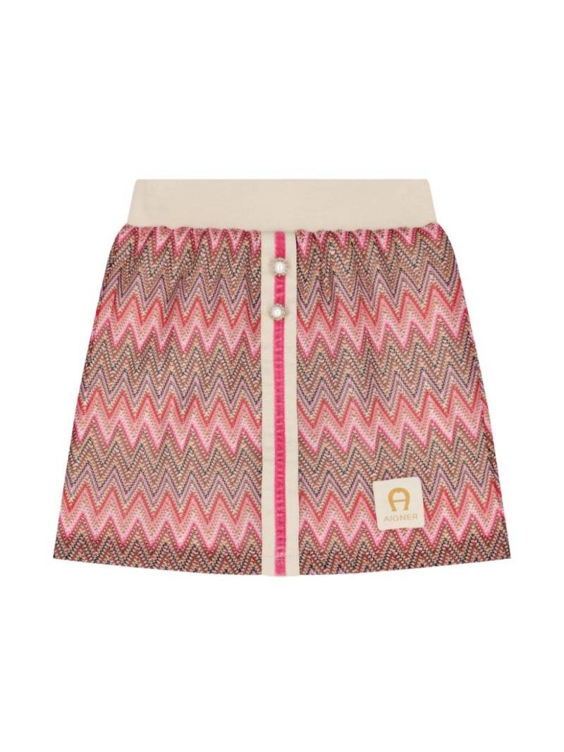 Aigner Kids logo-patch skirt - Pink von Aigner Kids