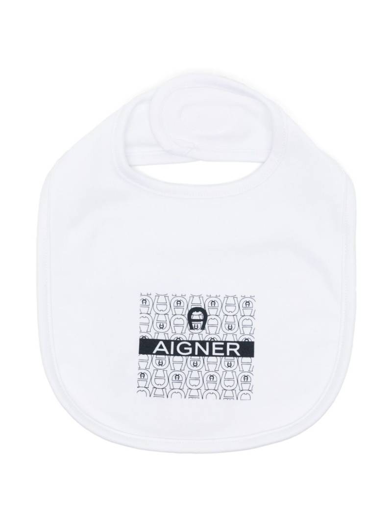 Aigner Kids logo-print Pima cotton bib - White von Aigner Kids