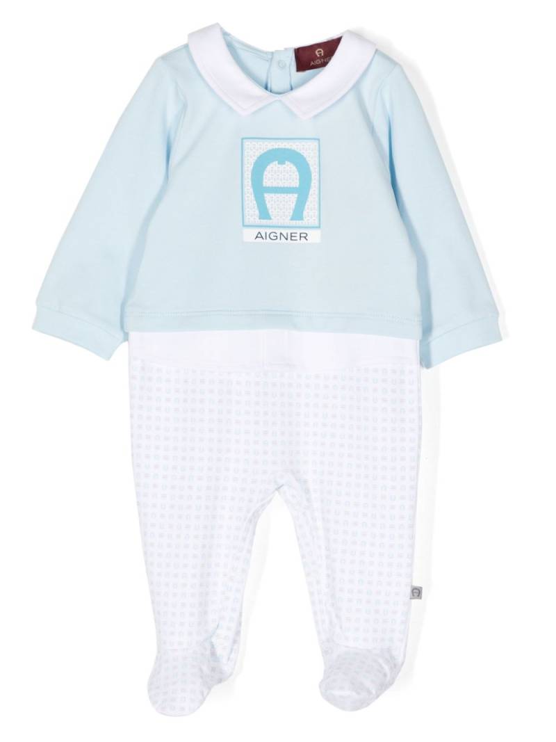 Aigner Kids logo-print Pima cotton pyjamas - Blue von Aigner Kids