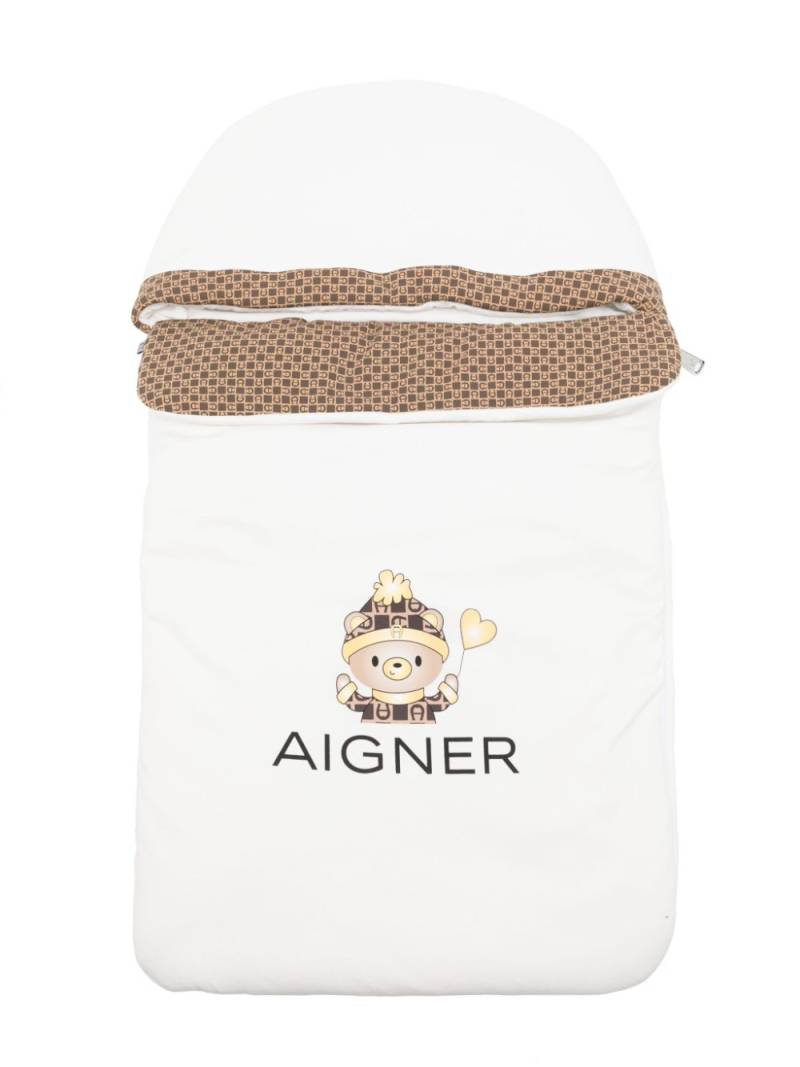 Aigner Kids logo-print Pima cotton sleeping bag - White von Aigner Kids