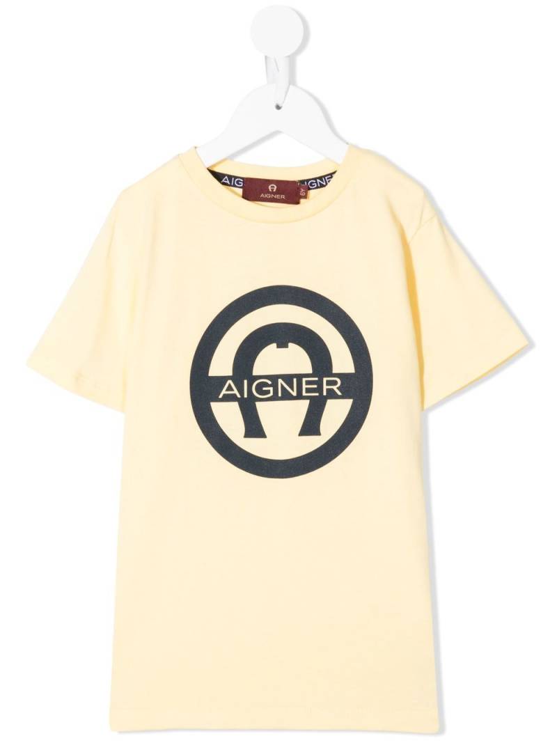 Aigner Kids logo-print T-shirt - Yellow von Aigner Kids