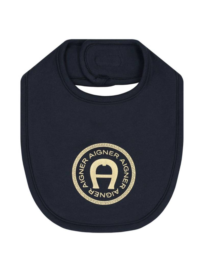 Aigner Kids logo-print bib - Blue von Aigner Kids