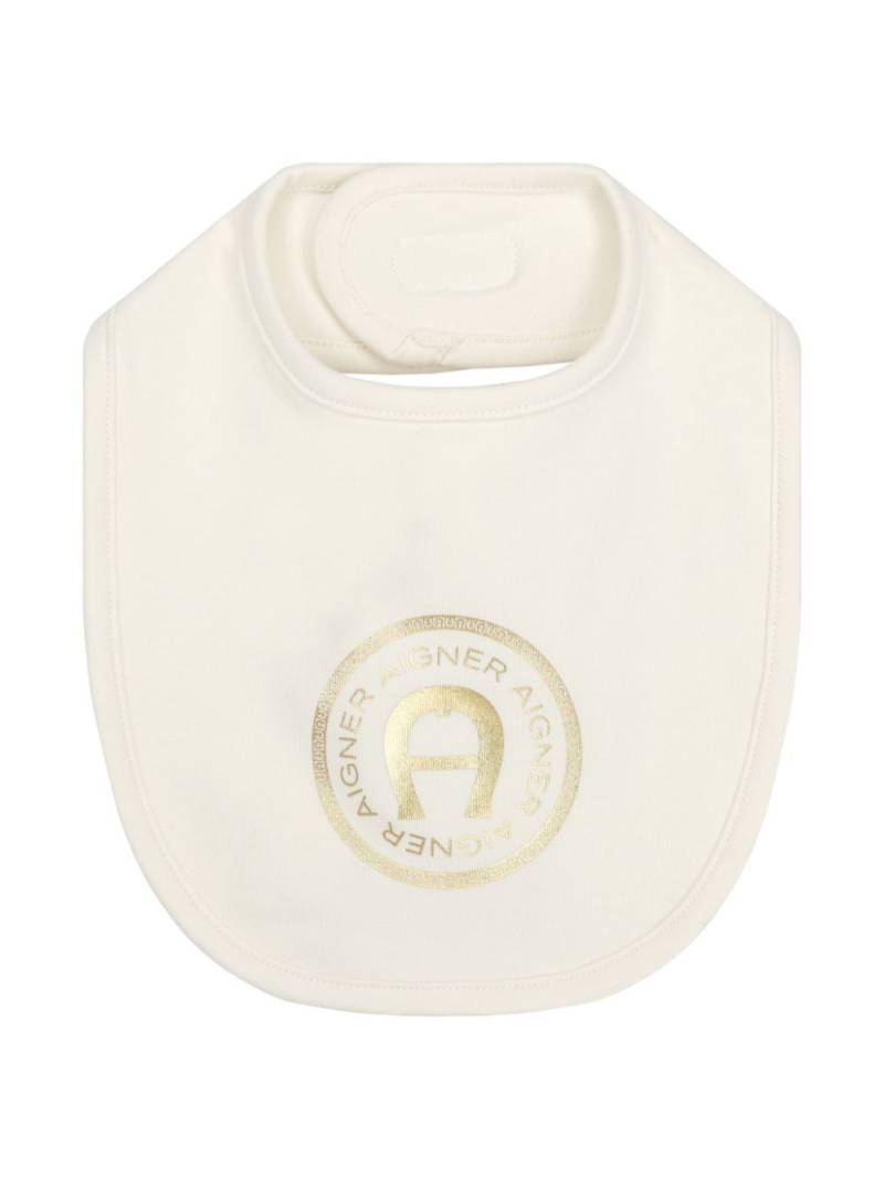 Aigner Kids logo-print bib - Neutrals von Aigner Kids