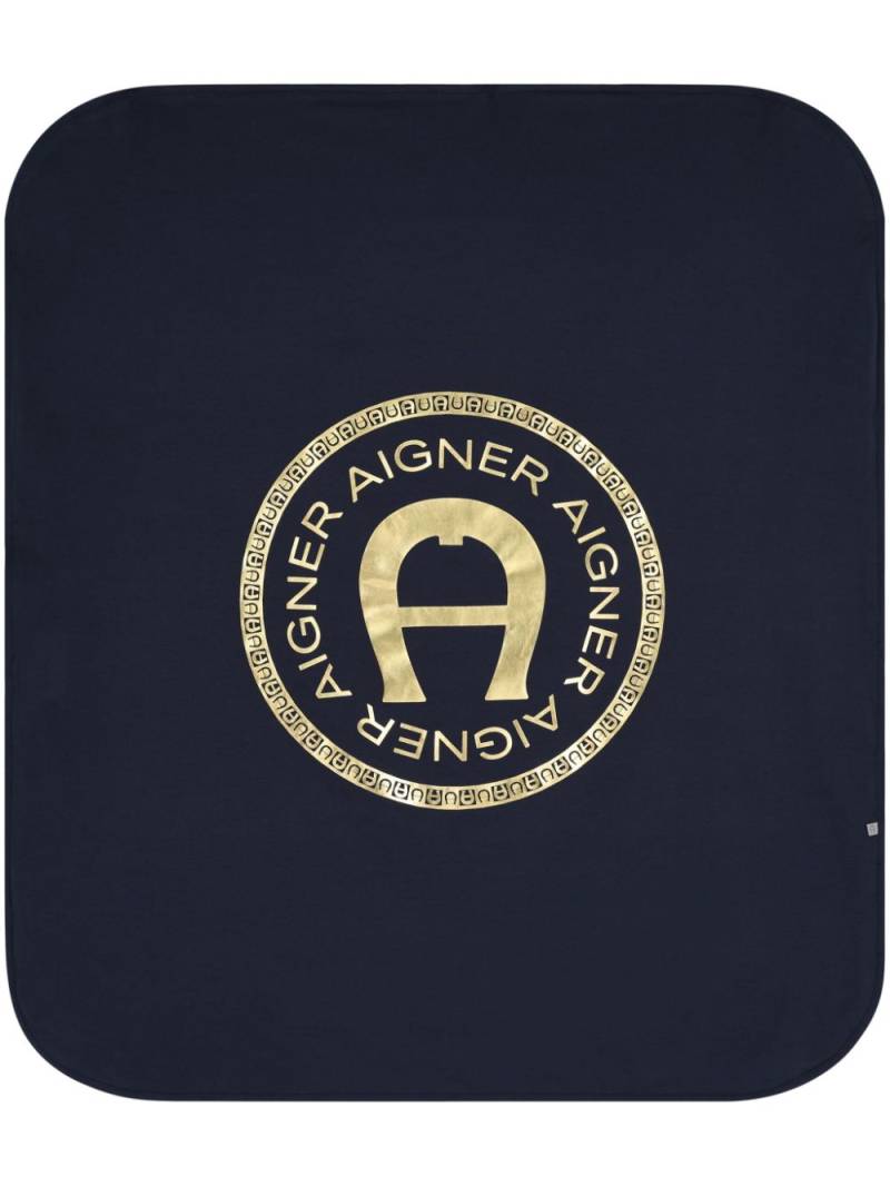 Aigner Kids logo-print blanket - Blue von Aigner Kids