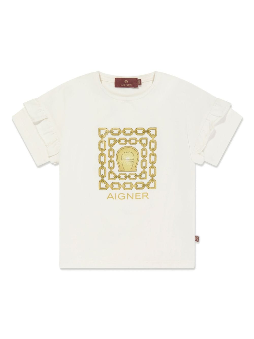 Aigner Kids logo-print cotton T-shirt - Neutrals von Aigner Kids