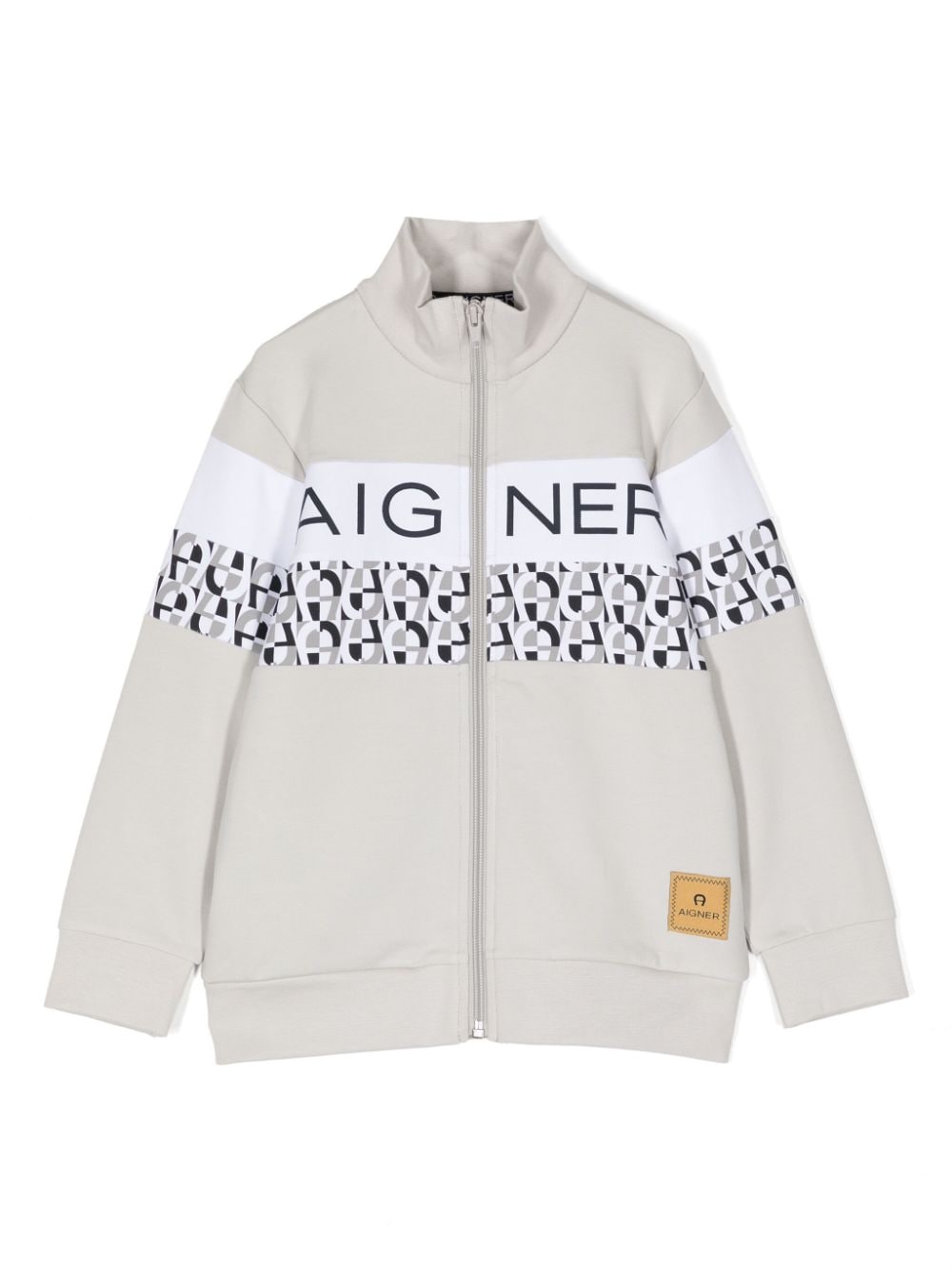 Aigner Kids logo-print cotton-blend jacket - Grey von Aigner Kids