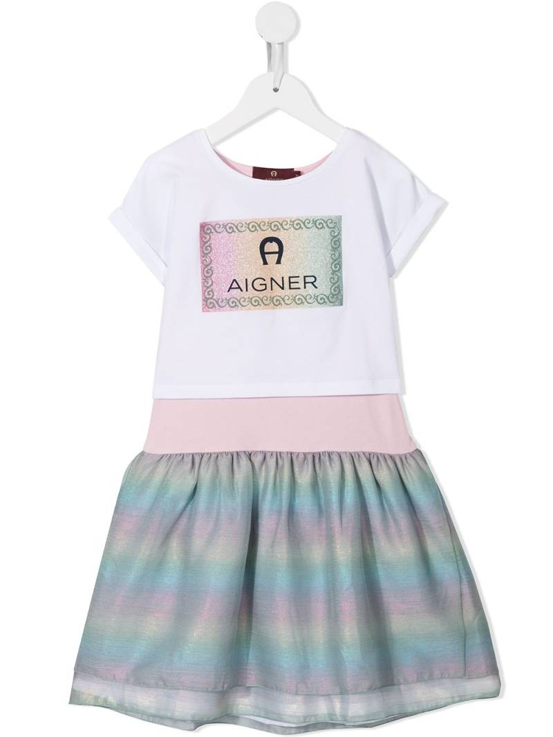 Aigner Kids logo-print cotton dress set - White von Aigner Kids