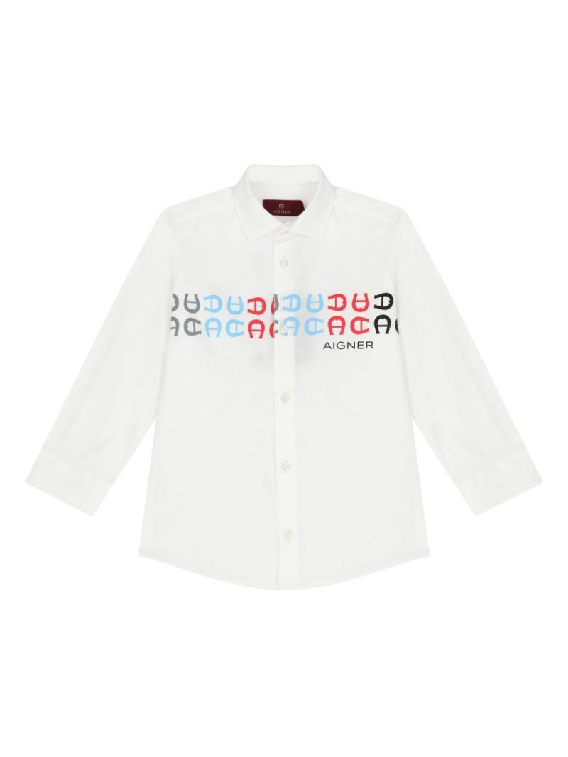 Aigner Kids logo-print cotton shirt - White von Aigner Kids