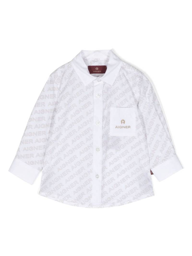 Aigner Kids logo-print cotton shirt - White von Aigner Kids