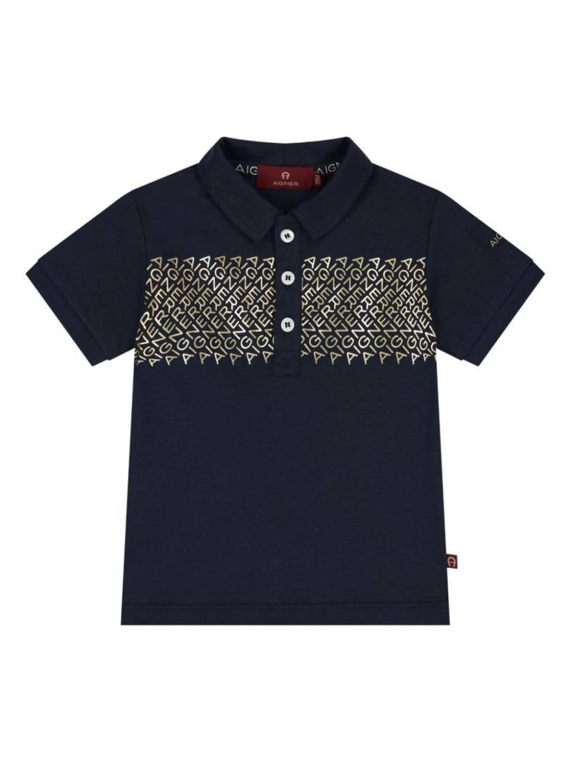 Aigner Kids logo-print polo shirt - Blue von Aigner Kids