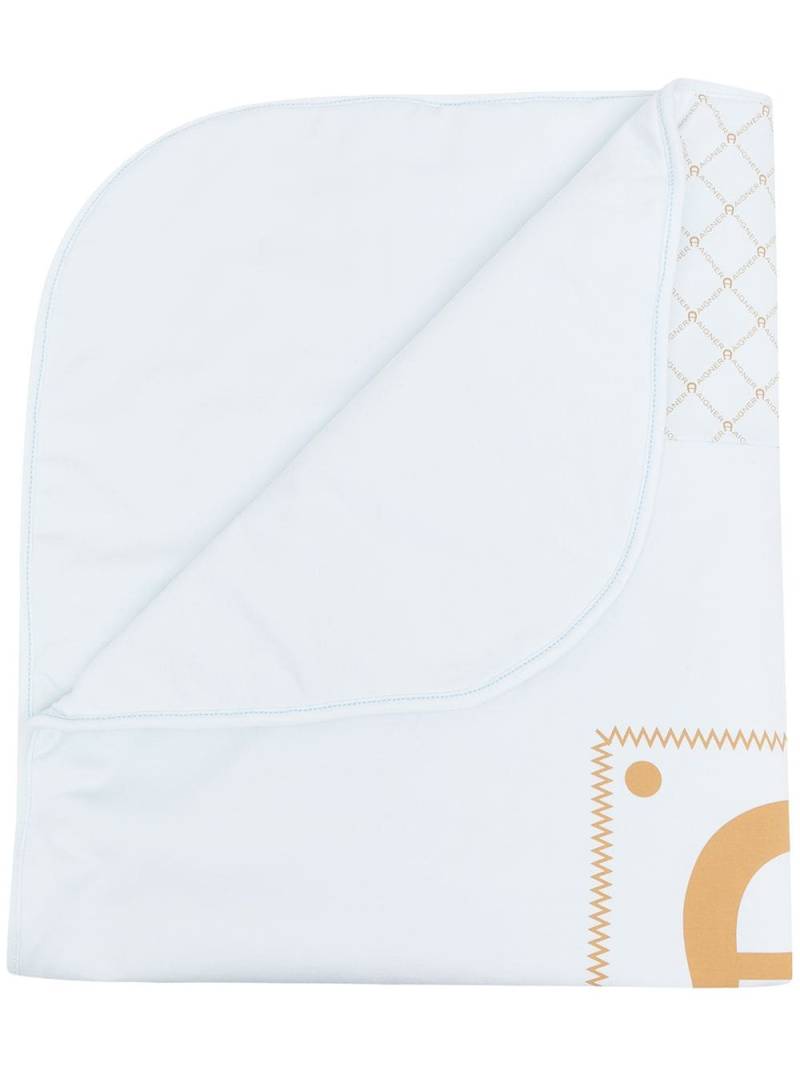 Aigner Kids logo-print quilted blanket - Green von Aigner Kids