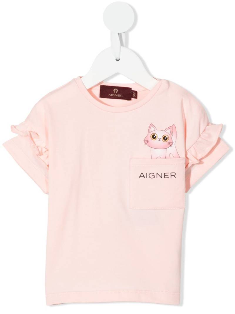 Aigner Kids logo-print short-sleeved T-shirt - Pink von Aigner Kids