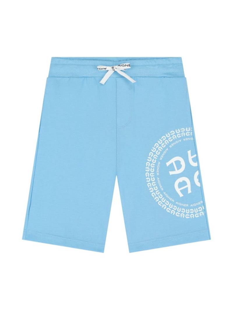 Aigner Kids logo-print shorts - Blue von Aigner Kids