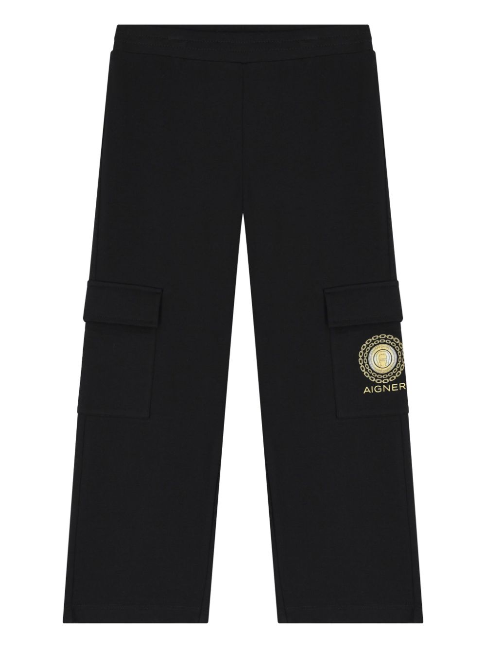 Aigner Kids logo-print straight-leg trousers - Black von Aigner Kids