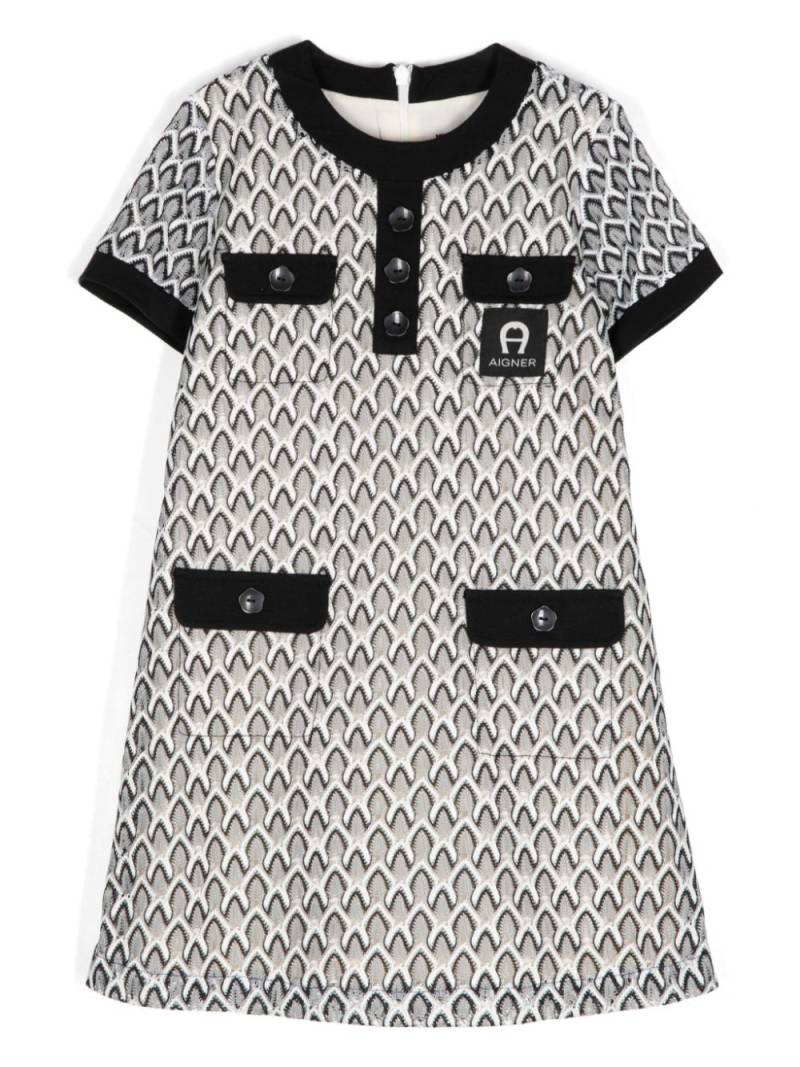 Aigner Kids logo-print woven dress - Black von Aigner Kids