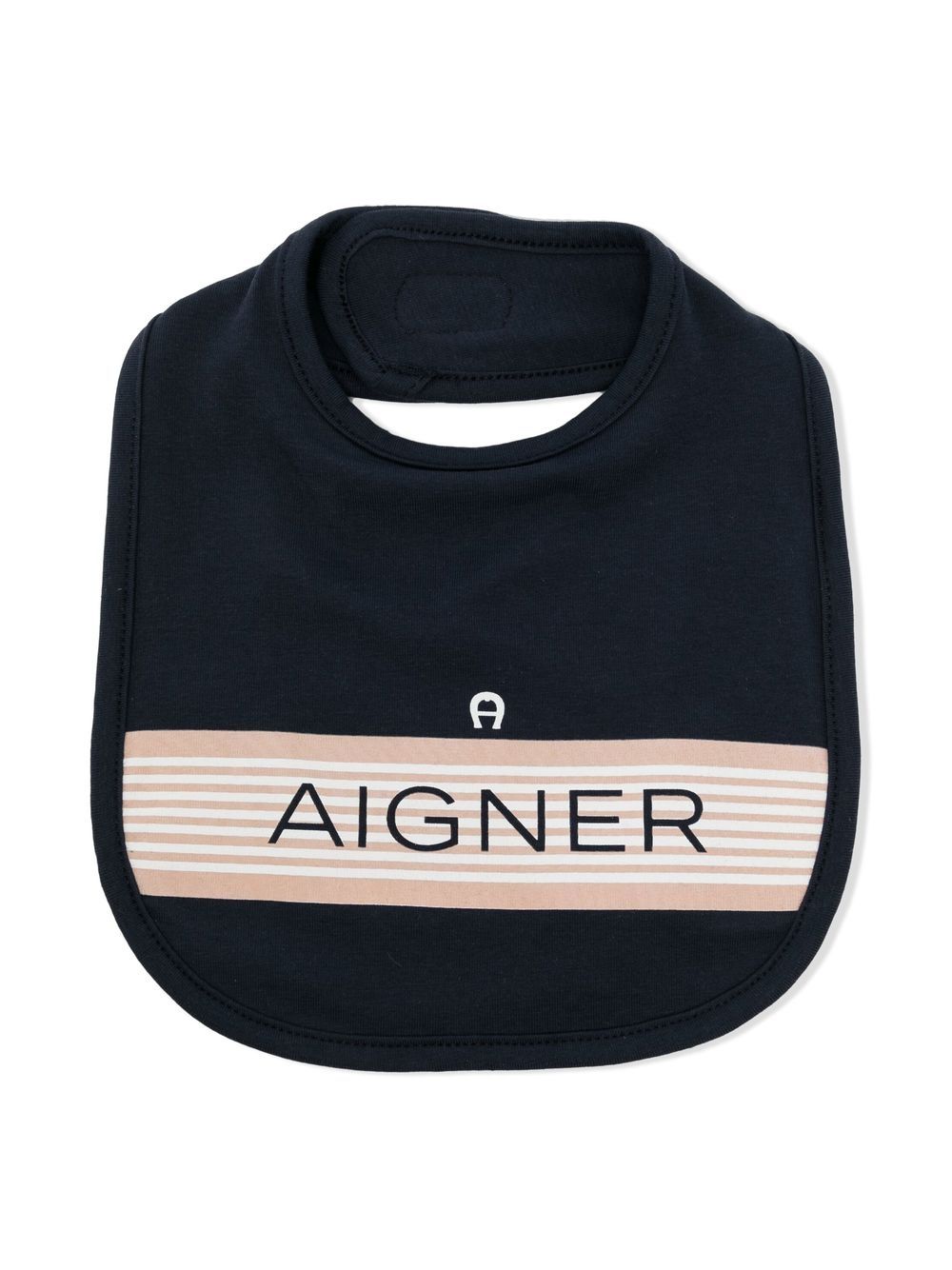 Aigner Kids logo-stripe print bib - Blue von Aigner Kids