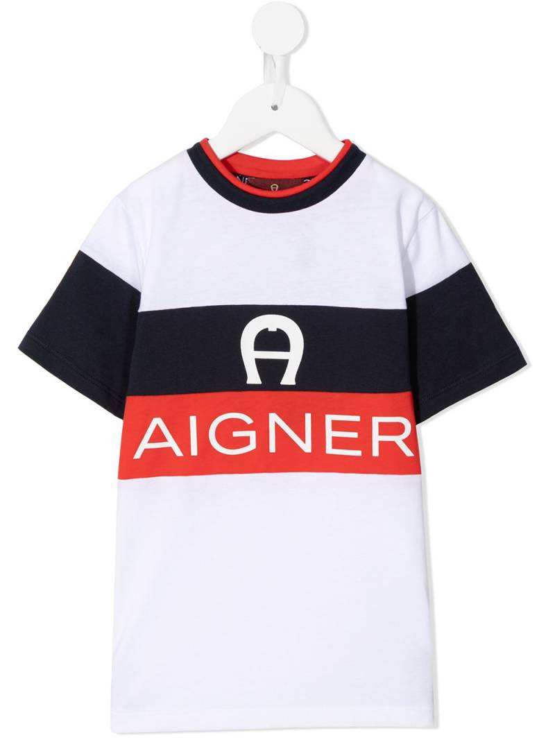 Aigner Kids logo stripe t-shirt - White von Aigner Kids