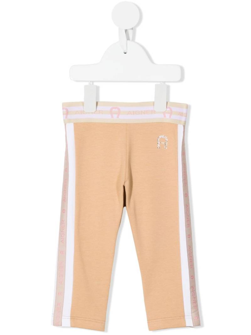 Aigner Kids logo-tape leggings - Brown von Aigner Kids