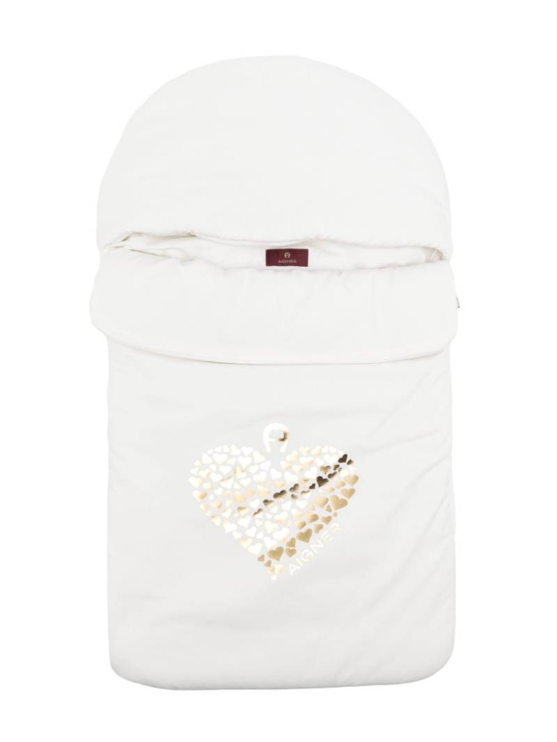 Aigner Kids metallic-print Pima cotton sleep bag - Neutrals von Aigner Kids