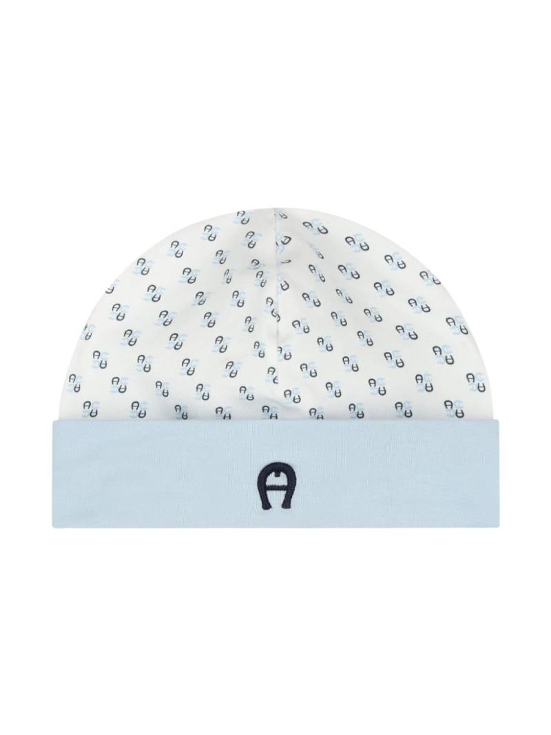 Aigner Kids monogram-print beanie - White von Aigner Kids