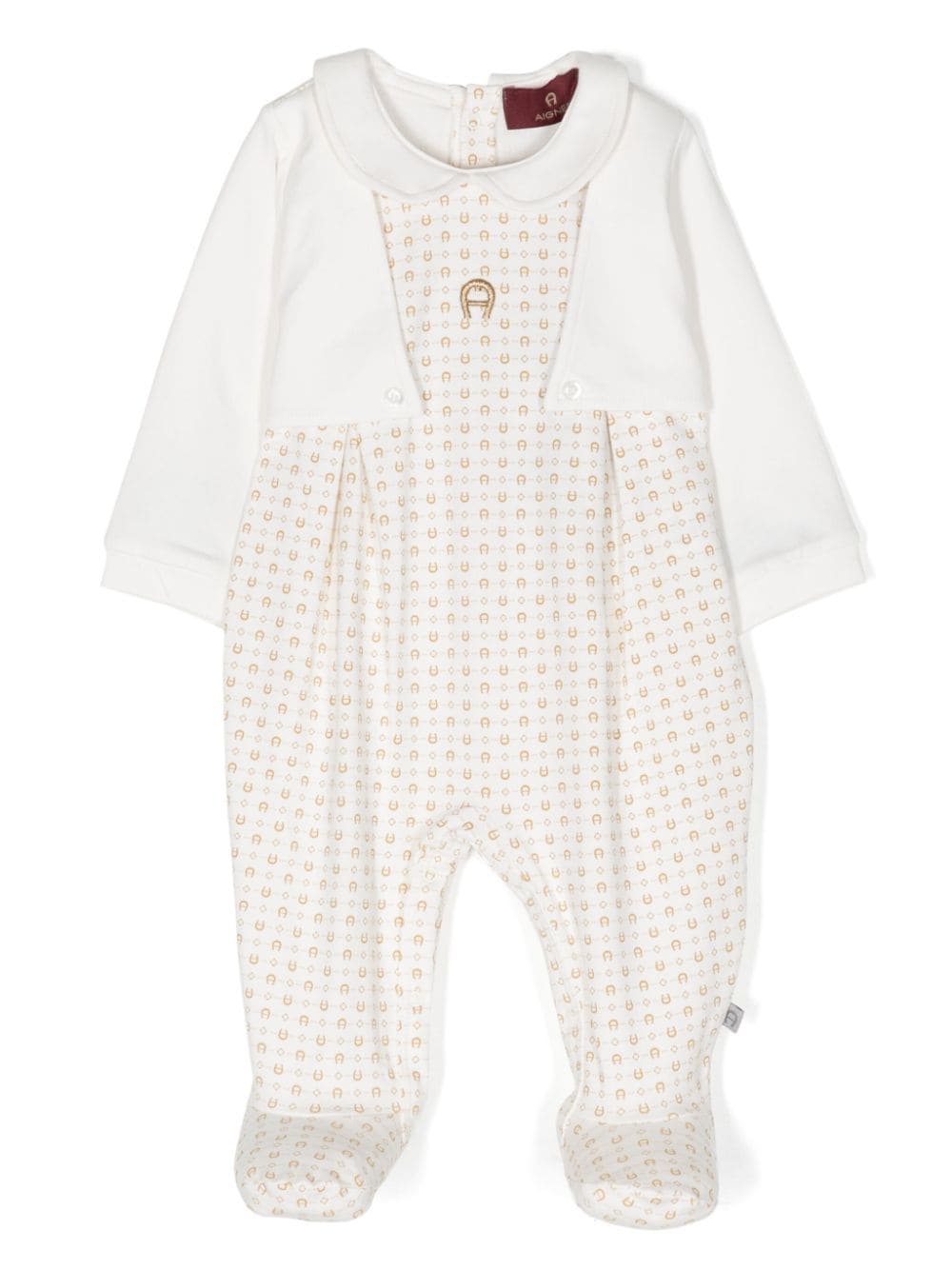 Aigner Kids monogram-print cotton romper - Neutrals von Aigner Kids