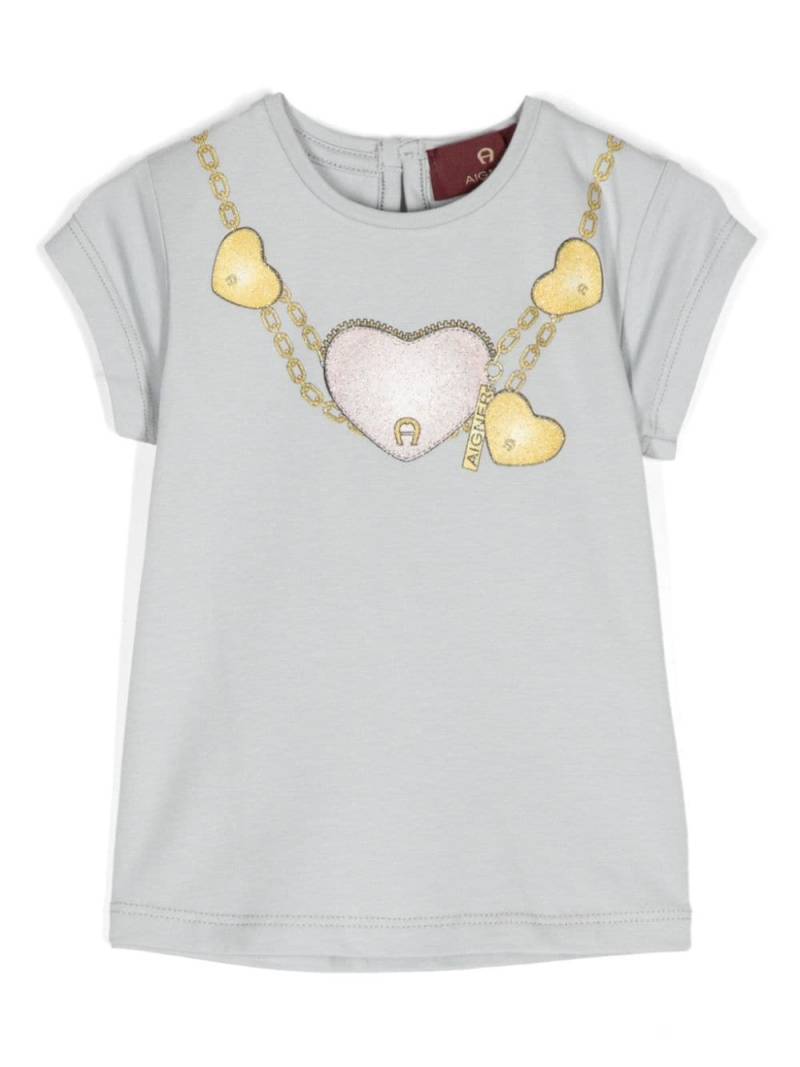 Aigner Kids printed T-shirt - Grey von Aigner Kids