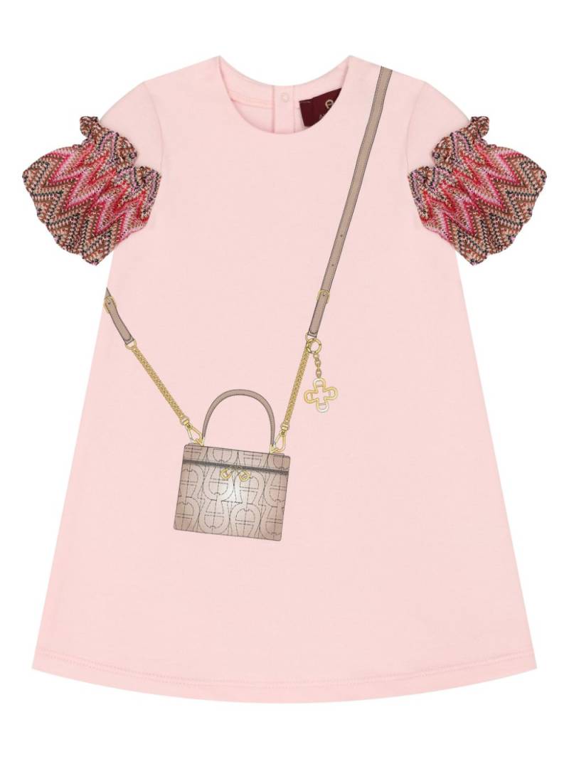 Aigner Kids printed lace-appliqué dress - Pink von Aigner Kids