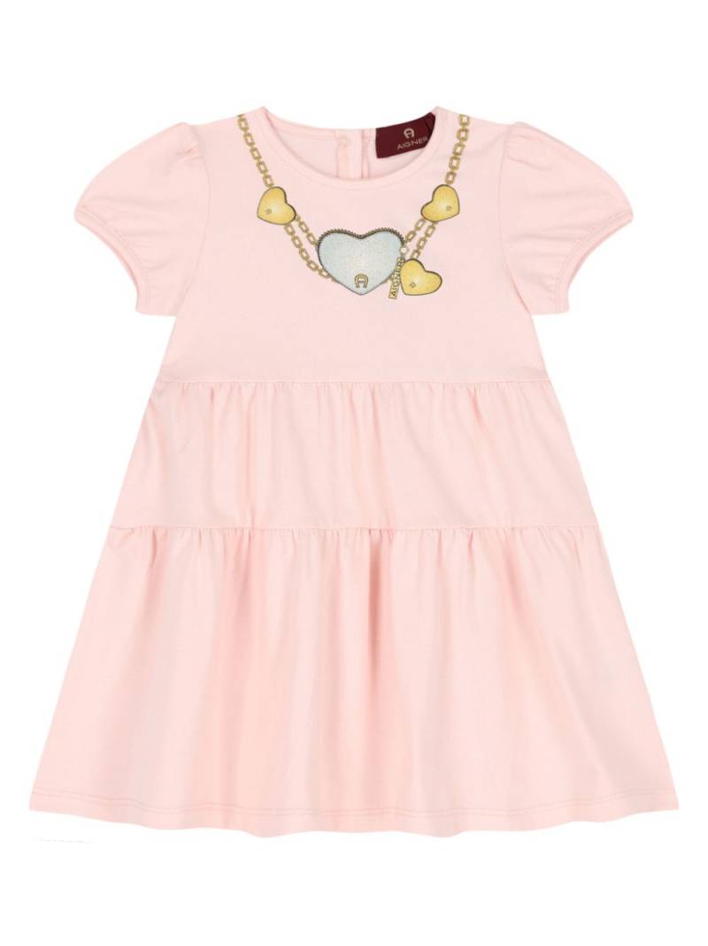 Aigner Kids printed tiered dress - Pink von Aigner Kids