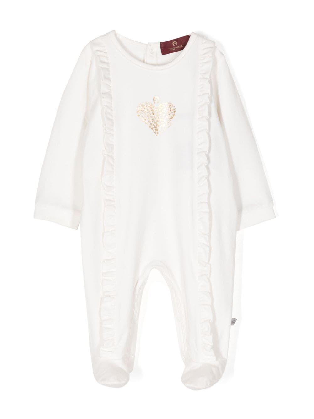 Aigner Kids ruffle-trim Pima cotton pyjamas - Neutrals von Aigner Kids