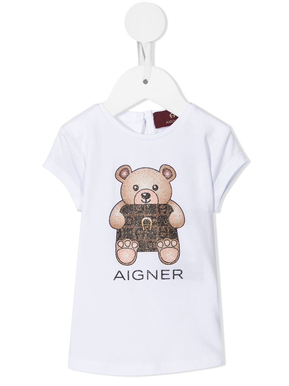 Aigner Kids teddy bear cotton T-shirt - White von Aigner Kids