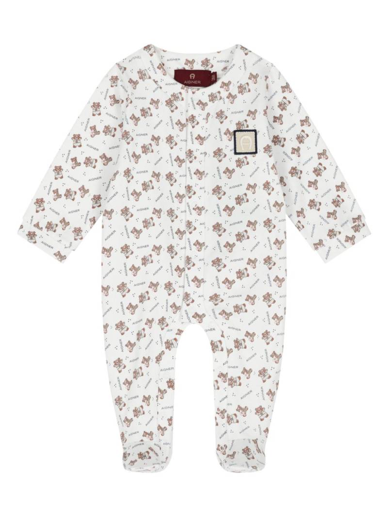 Aigner Kids teddy bear-print pajamas - White von Aigner Kids