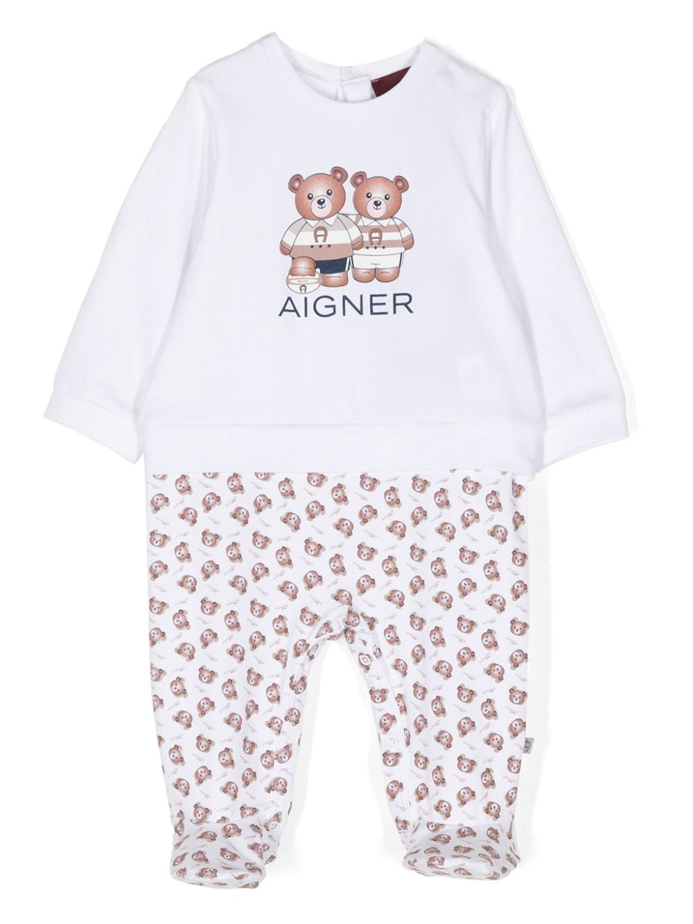 Aigner Kids teddy logo-print Pima cotton pyjamas - White von Aigner Kids