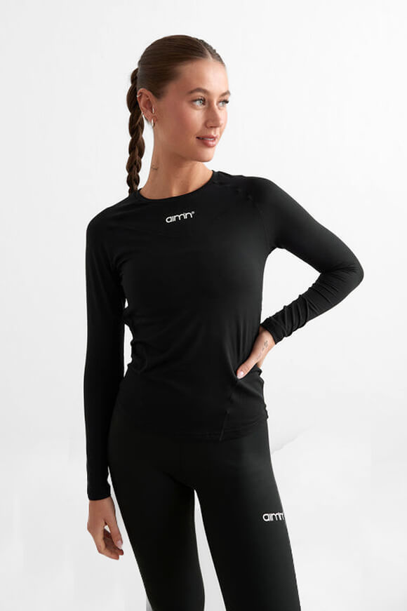 Aimn Langarmshirt | Black | Damen  | L