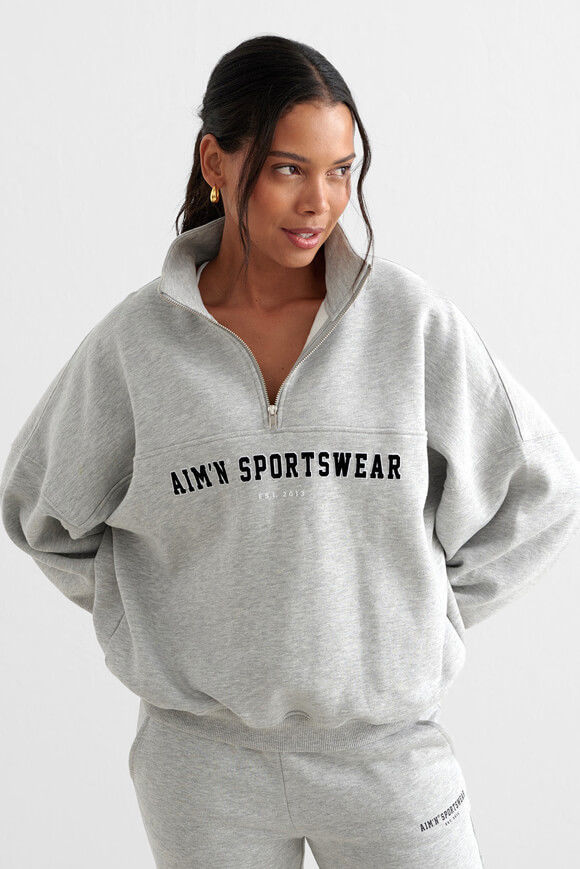 Aimn Varsity Sweatshirt | Grey Melange | Damen  | XS von Aimn