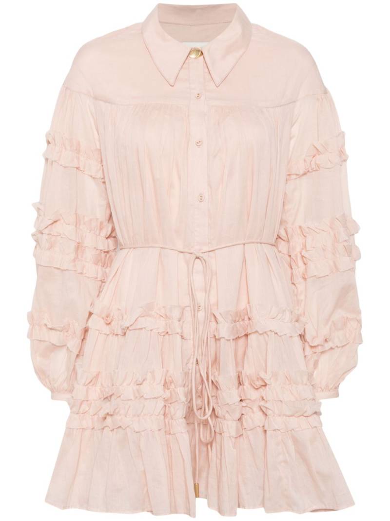 Aje Pastiche tiered cotton shirtdress - Pink von Aje