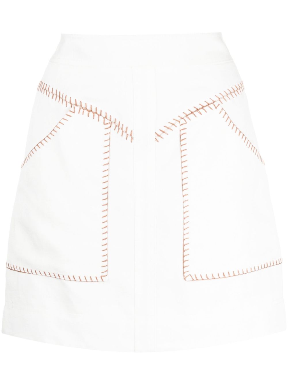 Aje Sahira barbstitch miniskirt - White von Aje